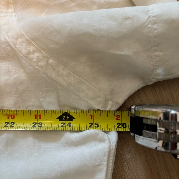 VTG Polo Ralph Lauren Caldwell Silk Linen Short Sleeve Button Up Shirt Ivory XL - Picture 8 of 10